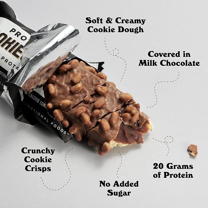 Barebells Protein Bars Cookies &amp Cream - 12 Count 20g High Protein Treats - Chocolate Nutrition Bar with 1g Total Sugars - On-The-Go Breakfast or Post-Workout Snack