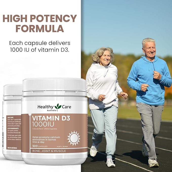 Healthy Care Vitamin D3 1000IU 500 Capsules