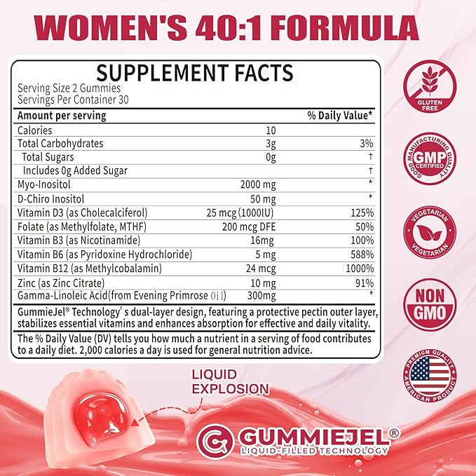 1 Pack Inositol Gummies &amp 2 Pack Super Reds Gummies