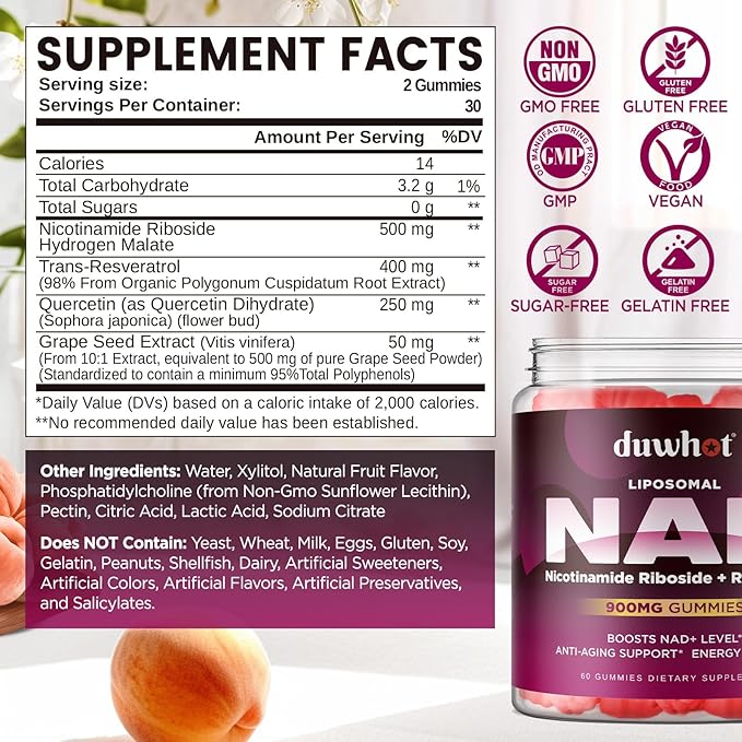 NAC &amp NAD+ Gummies NAC &amp NAD Supplement for Antioxidant &amp Immune Support