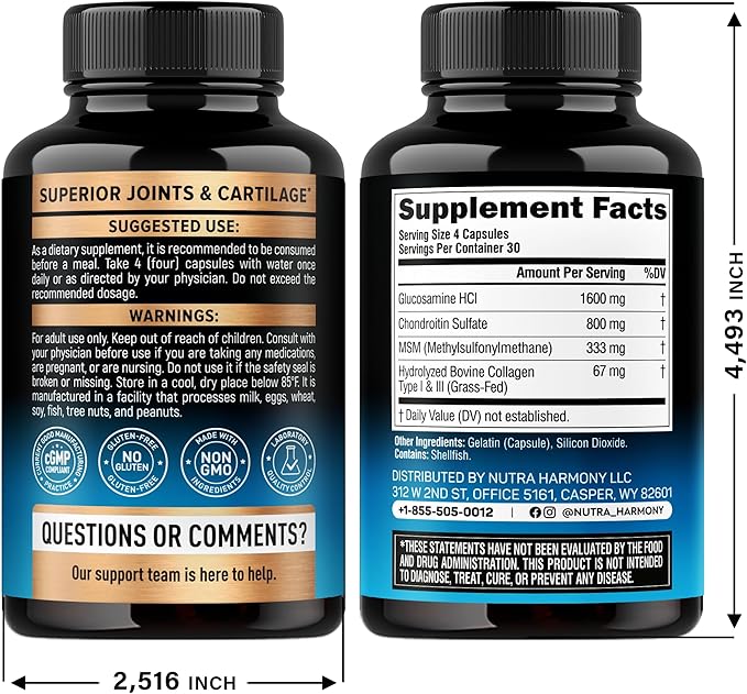 NUTRAHARMONY Glucosamine Chondroitin Capsules &amp Biotin with Silicon Softgels