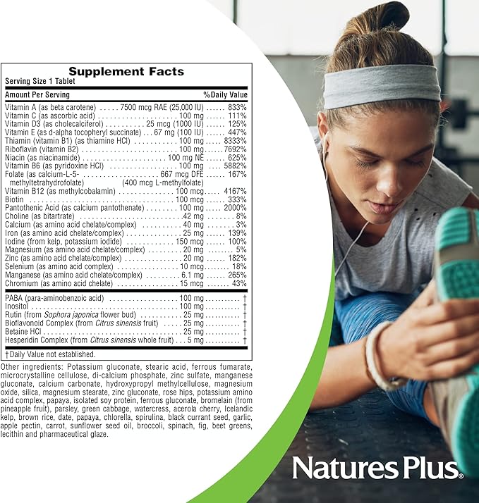 NaturesPlus Ultra II Daily - 180 Tablets - Multivitamin with Whole Foods for Overall Well-Being - Supports Energy &amp Immune Health - Sustained Release - 180 Servings