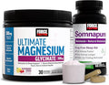 Bundle of Force Factor Somnapure Drug-Free Sleep Aid for Adults for with Melatonin &amp Valerian 60 Tablets + Force Factor Ultimate Magnesium Glycinate Powder 300mg Raspberry Lemon 30 Servings