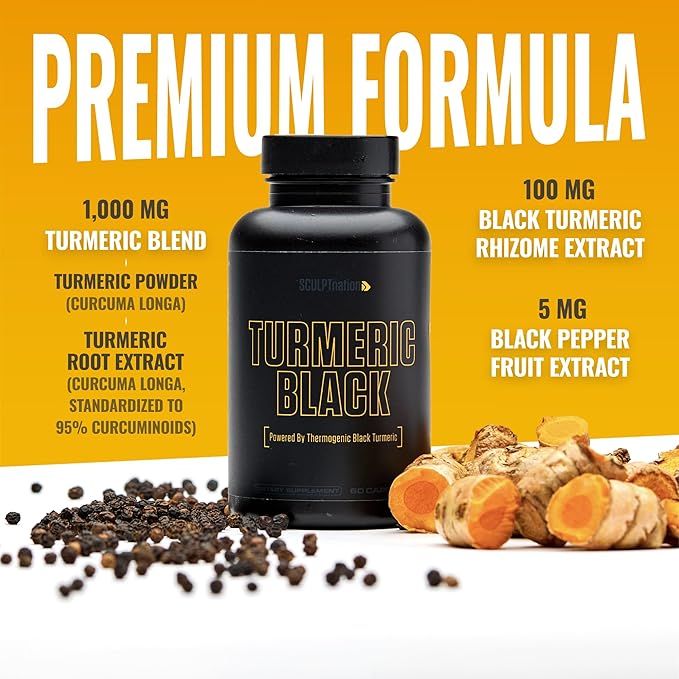 Sculpt Nation by V Shred Powerful Turmeric Supplement - Turmeric Curcumin with Black Pepper &amp Patented Ingredients for Joint Health - 30-Day Supply