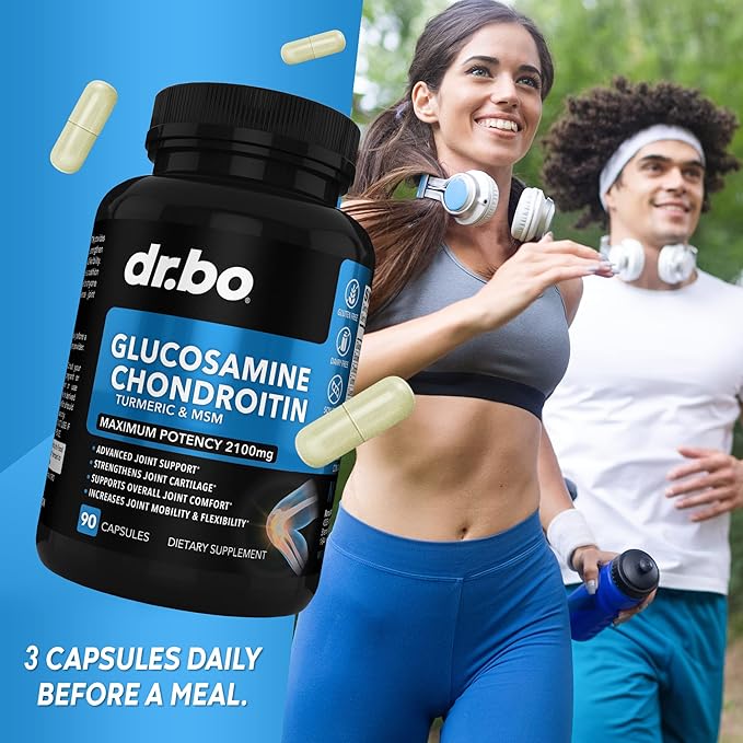 DR. BO Glucosamine Chondroitin Turmeric MSM - Uric Acid Cleanse Support Supplement