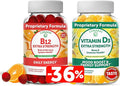 Lunakai Vitamin D3 and Vitamin B12 Gummies Bundle - Immunity Bone and Mood Support VIT D3 2000IU Supplement - 3000mcg Methylcobalamin High Absorption Energy Gummy