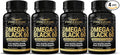 FREZZOR Omega 3 Black - Highest Strength Green Lipped Mussel Oil Capsules Made in New Zealand UAF1000+ Inflammation Joint Care &amp Relief Heart &amp Immune Support 60 Count (Pack of 4)
