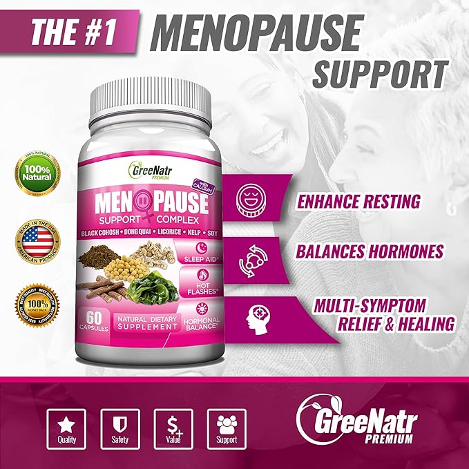 Menopause Support for Hot Flashes and Hormone Balance Plus Magnesium for Better Sleep and Muscle Function