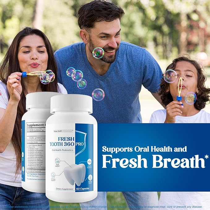 Fresh Tooth 360 Pro Our Best Oral Dental Probiotics for Teeth &amp Gums - Oral Health Probiotics - Mouth Probiotics - Oral Probiotics for Women &amp Men - Oral Probiotics for Men &amp Wm - Best Ora