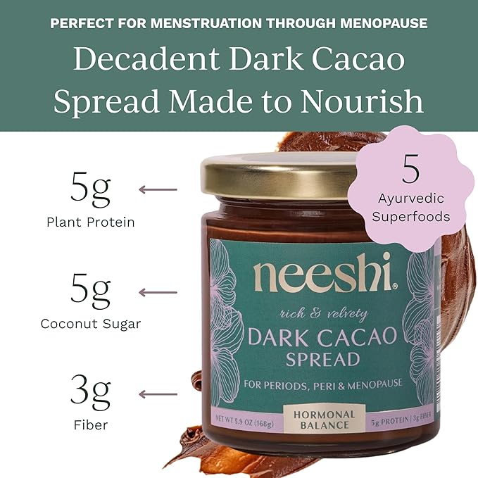 Monthly Hormone Balance Bundle – 2 Nourishing Cacao Peanut Butter Protein Powders + 2 Dark Cacao Ritual Spreads – Plant-Based Vegan Gluten-Free – PMS &amp Menopause Relief w/Superfood Nutrition