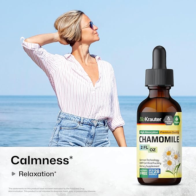 BIO KRAUTER Ashwagandha Tincture 2 Fl. Oz. &amp Chamomile Tincture 2 Fl. Oz.