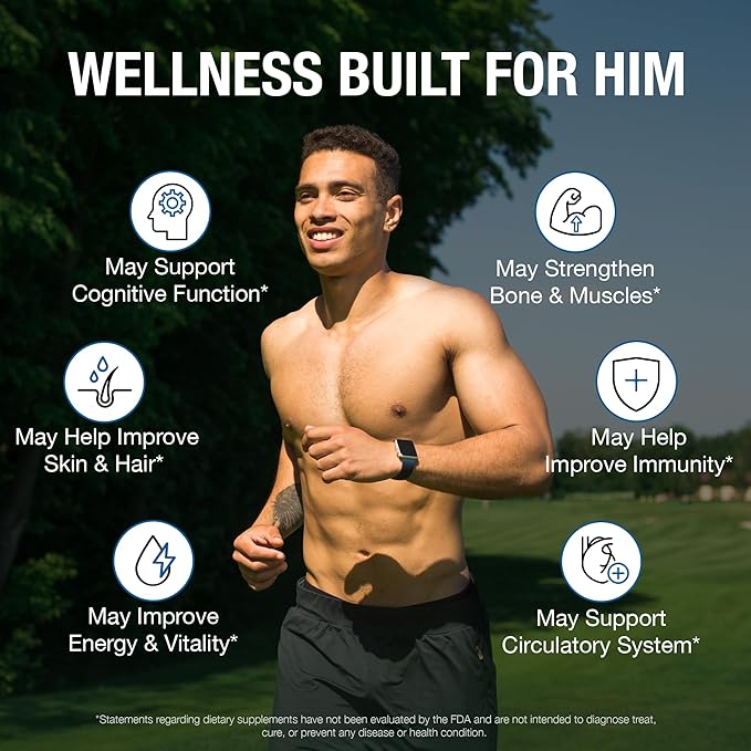 Pure By Nature Bundle of One Daily Multivitamin for Men 60 Capsules &amp Joint Support 180 Capsules Supplements Glucosamine Chondroitin Multi Vitamins &amp Minerals Supplement for Joint &amp Immun