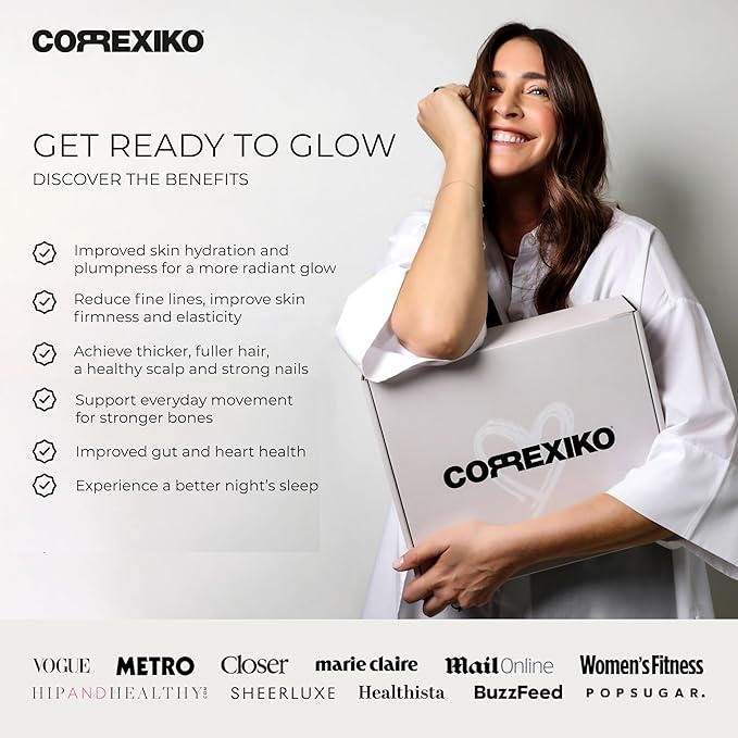 CORREXIKO Marine Collagen Supplement Pills - 1800mg Hydrolyzed Collagen Peptides per Serving with Added Hyaluronic Acid Vitamin C &amp Minerals - for Hair Skin &amp Nails - 720 Capsules 6 Month Su