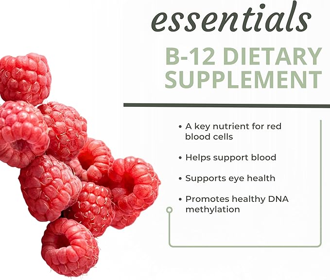 Optimal Health Systems Essential B-12 Drops | Whole Food B-12 for Energy Red Blood Cell &amp Cognitive Support | Potent Vegetarian Gluten Free Non-GMO – 60 mL