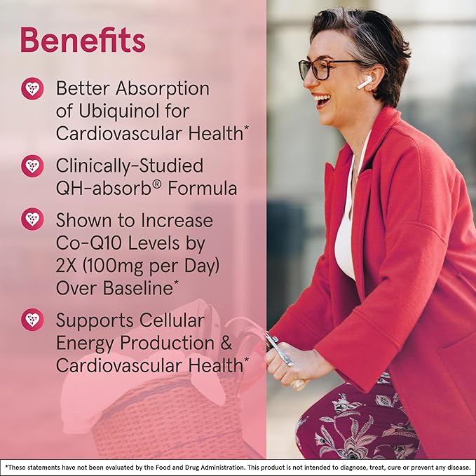 Jarrow Formulas QH-Absorb Ubiquinol 100mg - 120 Softgels - High Absorption &amp Active Antioxidant Form of Co-Q10 - Supports Mitochondrial Energy Production &amp Healthy Cardiovascular Function