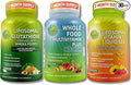 Daily Immune Antioxidant &amp Energy Support Bundle – Liposomal Glutathione 500mg with Whole Foods + Liposomal Vitamin C 1100mg Liquid Gel + Vegan Whole Food Multivitamin Without Iron