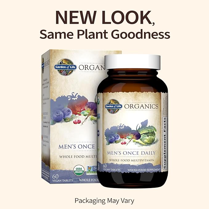Garden of Life Dr Formulated Probiotics Mood+ 60ct and Organics Men's Once Daily Whole Food Multivitamin 60ct