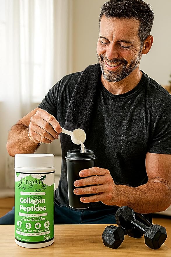 Collagen Peptides Powder - 10g Types I II III IV V X Collagen + Probiotic &amp Enzymes for Hair Skin Joint &amp Gut Support | Grass-Fed BovineWild-Caught FishChicken Bone BrothEggshell | Unflavor