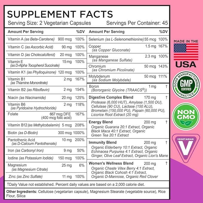 FarmHaven Magnesium + Milk Thistle + Multivitamin for Women