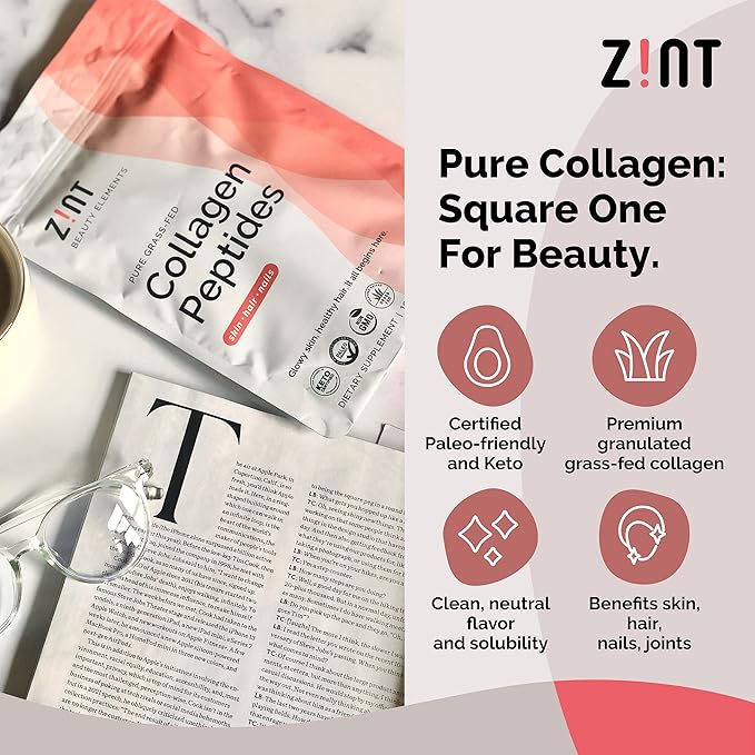 Zint Keto Collagen Protein Powder for Anti-Aging 64oz Total - Grass Fed Hydrolyzed Collagen Peptides 32 oz (2 Pack)