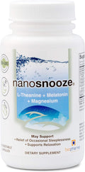NanoSnooze Sleep Aid for Adults – Natural Sleep Support with Melatonin Magnesium &amp L-Theanine – Non Habit Forming Nighttime Supplement for Relaxation &amp Restful Sleep 30 Servings