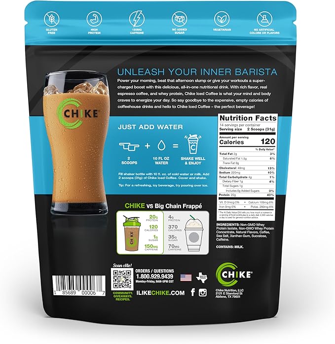 Chike High Protein Iced Coffee Sampler Pack and Original Bundle 20 G Protein 2 Shots Espresso 1 G Sugar Keto Friendly and Gluten Free 14 Serving Bag and 6 Sample Packets 20 Servings