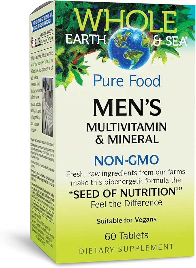 Natural Factors Men's Multivitamin &amp Mineral 1 Serving Contains Nutrition Equivalent to ½ lb of Veggies 60 Tablets