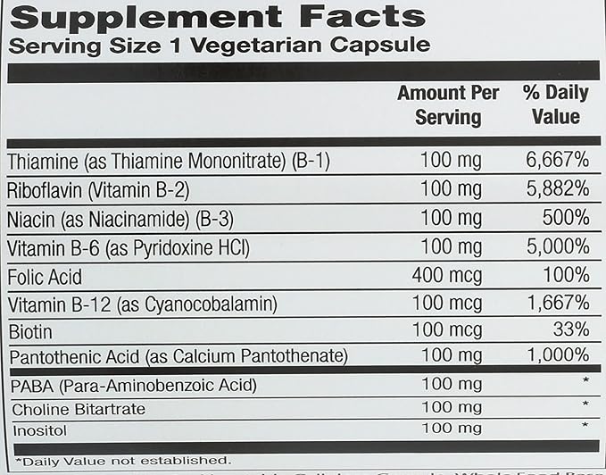 Solaray - B-Complex 100 mg 100 capsules