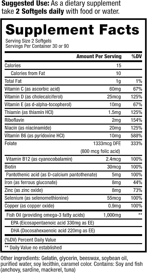 ProRenal+D with Omega-3 Fish Oil Kidney Multivitamin 30-Day Supply