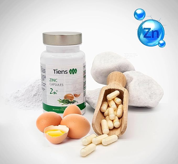 Tiens Zinc Supplement - 60 Zinc Vitamin Capsules for Healthy Hair Skin Nails Vision Fertility &amp Immune System - Essential Zinc Tablets with Natural Ingredients