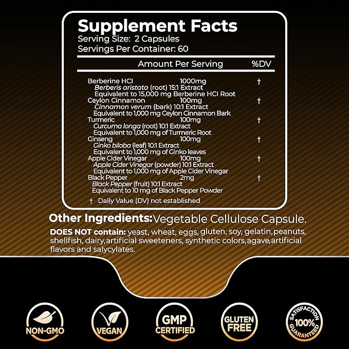 Berberine Supplement 1500mg - Liposomal Berberine with Ceylon Cinnamon │ Magnesium Glycinate Capsules - 750mg - Magnesium Supplement High Absorption Supplement | Bundle