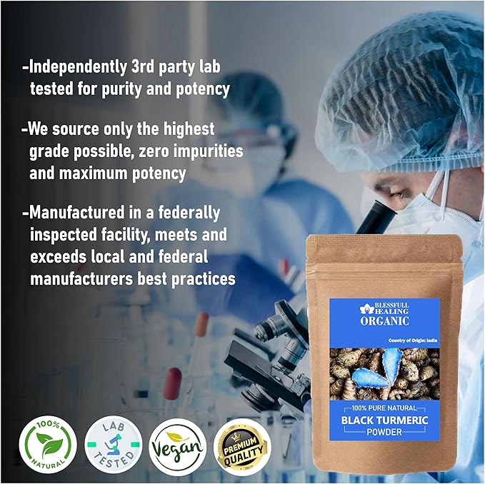 Organic Black Turmeric Powder 100% Pure Natural 200 Gram / 7.05 oz