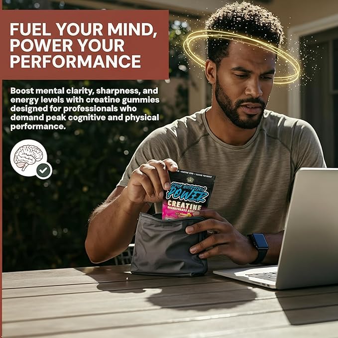 Creatine Monohydrate Gummies 5g - Raspberry Lemonade Flavored Creatine for Men and Women - Supplement for Muscle Gain Strength Energy Cognitive Health Pre and Post Workout Recovery (120 Gummies)