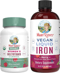 MaryRuth's Multivitamin Gummies for Women (Cherry &amp Raspberry) &amp Iron Liquid Supplement (Berry) | Clean Label Project Verified® | USDA Organic Vegan Non-GMO | Beauty Immunity &amp Overall