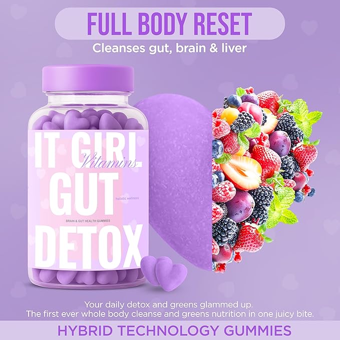 Gut Health Cleanse Detox Gummies for Women &amp Teens – Probiotics Prebiotics Digestive Enzymes &amp Superfoods Greens Blend – Vegan Daily Digestive Supplement for Bloating Relief Debloat &amp G