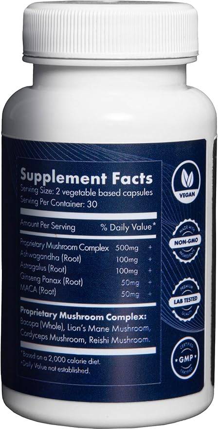 Adapt Adaptogen Supplement – Doctor-Formulated Blend to Improve Sleep and Memory | Natural Adaptogen Formula with Clinically Sourced Ingredients | Vegan Non-GMO | 30 Servings