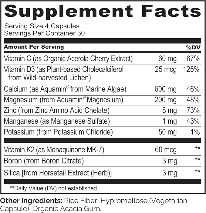 NATURELO Hair Skin and Nails Multivitamin - 60 Capsules and Calcium Supplement - 120 Vegetarian Capsules Bundle