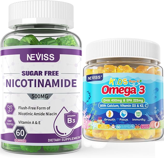 NEVISS Nicotinamide Gummies + Kids Omega 3 Gummies