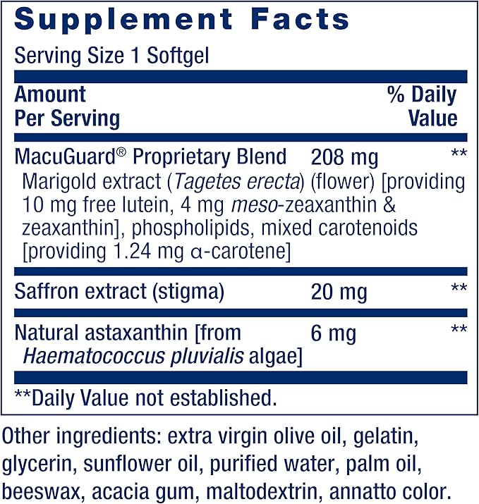 Life Extension Super Ubiquinol CoQ10 Heart Health Cellular Energy 60 Softgels &amp Macuguard Ocular Support Lutein Zeaxanthin Saffron Astaxanthin Eye Health 60 Count