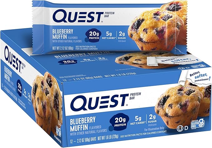 Quest Nutrition Apple Pie Protein Bar 20g Protein 4g Net Carbs 2g Sugar Gluten Free &amp Blueberry Muffin Protein Bars High Protein Low Carb Gluten Free Keto Friendly