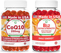 Lunakai USA Made CoQ10 200mg + B12 Extra Strength 3000mcg Gummies Bundle – Naturally Flavored Non-GMO – 60ct Each