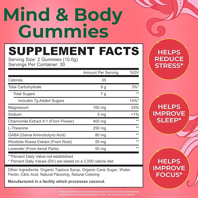 Stress Relief Supplement for Women &amp Kids | L Theanine GABA Supplements with Rhodiola Rosea for Stress | Magnesium Citrate Gummies for Kids | Cortisol Supplements for Women | Kava Kava Alternative