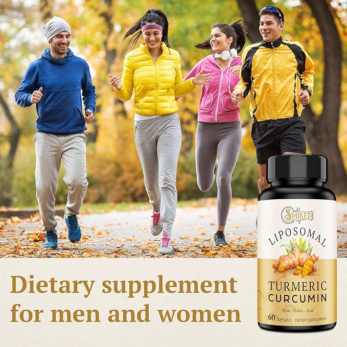 Liposomal Turmeric Curcumin Supplement 2000mg 95% Standardized Curcuminoid Extract &amp Organic Root Powder with Piperine Black Pepper Fruit (15mg) 60 softgels