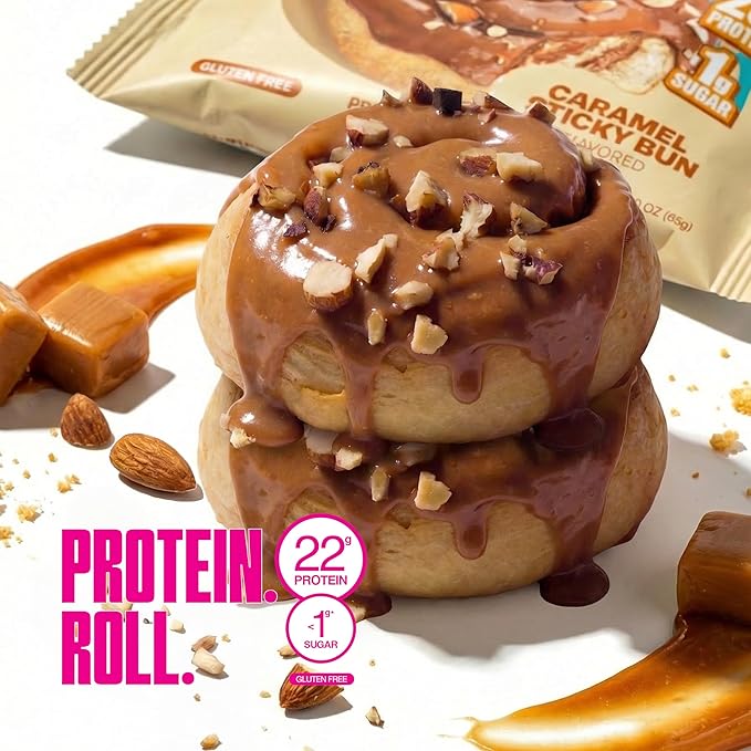 Legendary Foods Cinnamon Roll 22g Protein Bars – Gluten-Free Low Carb Meal Option – Sweet Zero Sugar Snack Keto-Friendly – 10-Pack High Protein Pre- or Post-Workout Nutrition Bars - Sticky Bun