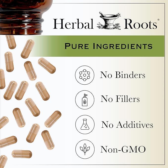 Herbal Roots Mood Duo Organic St. John's Wort and Ashwagandha Supplement Natural Mood Support Non-GMO