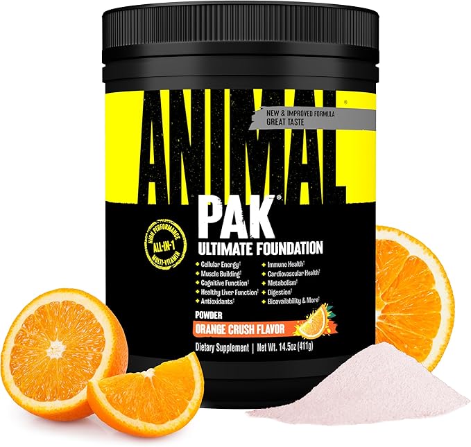 Animal Pak - Convenient All-in-One Vitamin &amp Supplement Powder - Zinc Vitamins C B D Amino Acids Immune Support Digestive Enzymes and More - Daily Multivitamin for Women &amp Men - 60 Scoo