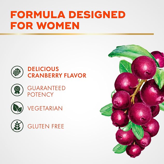 Align Probiotic Women's Dualbiotic Womens Probiotic Gummies Prebiotics and Probiotics for Women with Cranberry for Urinary Tract Health* Cranberry Flavor 50 Gummies