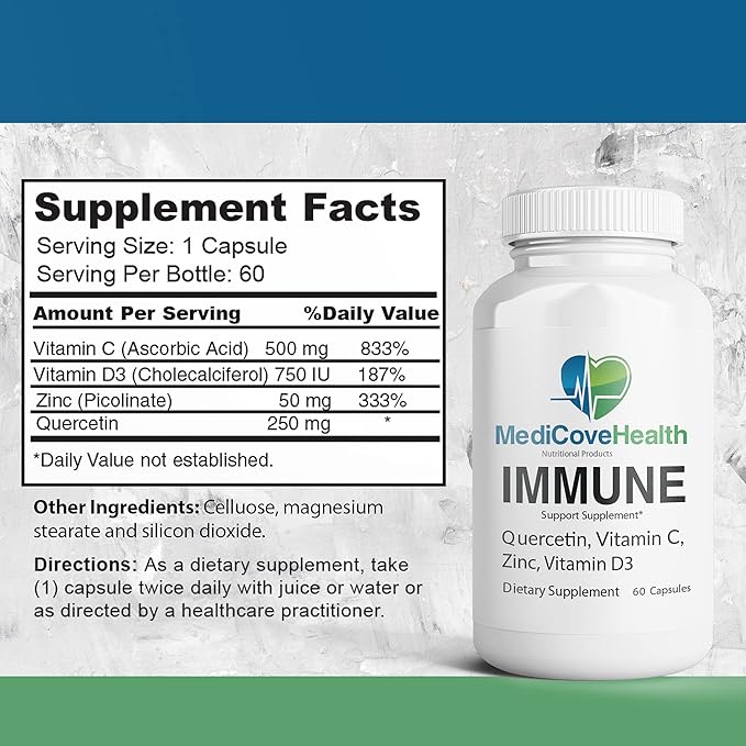 Ivory Caps Immune Support: Quercetin Vitamin C Zinc Vitamin D3