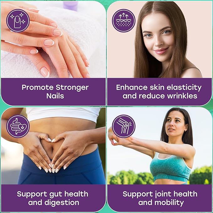 Naturally-Sourced Hydrolyzed Collagen Powder - Hair Skin Nail and Joint Support - Type I &amp III Grass-Fed Collagen Supplement for Women | Non-GMO Dairy-Free | 9.88 Oz (280g) Unflavored