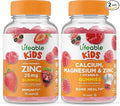 Lifeable Zinc 25mg Kids + Calcium Magnesium &amp Zinc Kids Gummies Bundle - Great Tasting Vitamin Supplement Gluten Free GMO Free Chewable Gummy